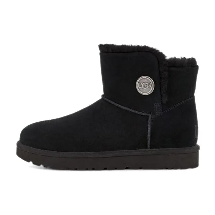 UGG Bailey Snaps Warm Non-Slip Plush Casual Short Snow Boots 1127352-BLK