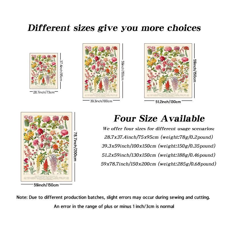 1 Piece Floral Wall Tapestry, Home Decor Hanging Aesthetic Bohemian Wall Hanging Tapestry, Wall Art Decoration for Living Room Dorm Bedroom Decor, Flower Pattern Tapestry