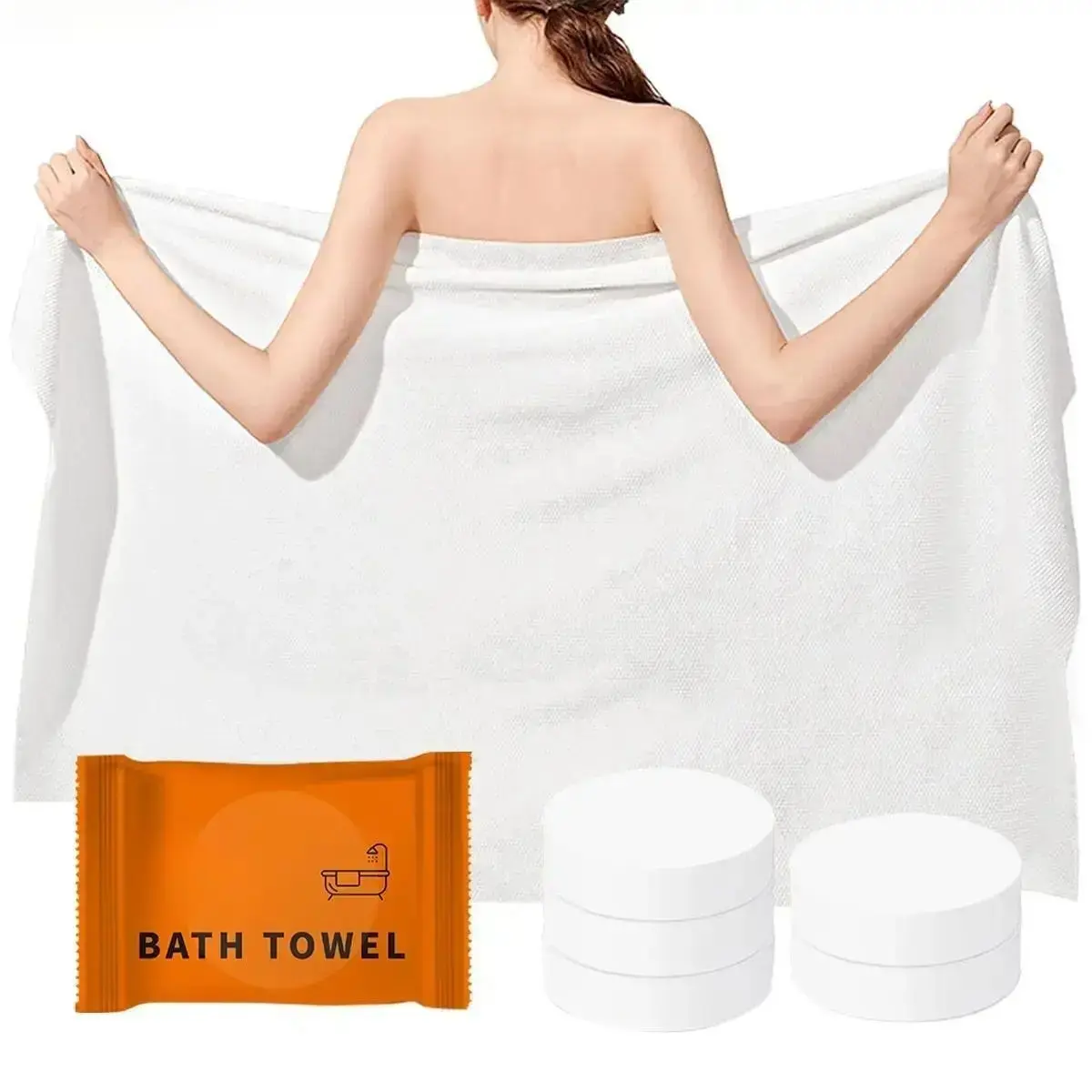 5 Pack Disposable Bath Towels, Large Soft Travel Towels Individually Wrapped, Thick Absorbent Single Use Towels for Hotel, Beach, Gym, Camping, Spa & Vacation Essentials sohochic