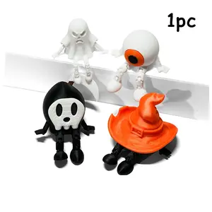3D Printed Halloween Figurine, Multi-Jointed Sitting Ghost, One-Eyed Giant Eye, Death God Witch Hat, Creative Desk Decor, Holiday Atmosphere