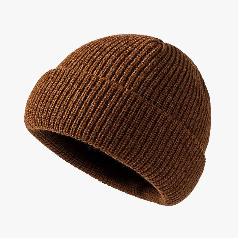 Knitted hat for women in autumn and winter season, melon skin hat for men, warm short style, cold hat, woolen hat