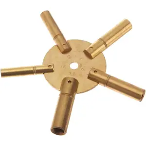 Vintage Clock Winding Key 5 Prong Odd Numbers 3 to 11 Brass Spider Grandfather Collectible Butterfly Keys for Repair Winding Antique American Clocks