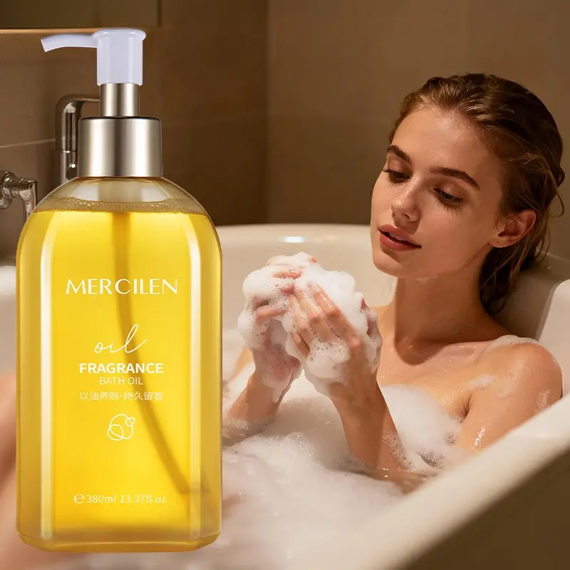 Mercilen Nourishing Fragrant Bath Oil 380ML, Contains Niacinamide & Collagen, Gentle Cleansing, Moisturizing, Hydrating, Smooth & Fresh Skin Experience