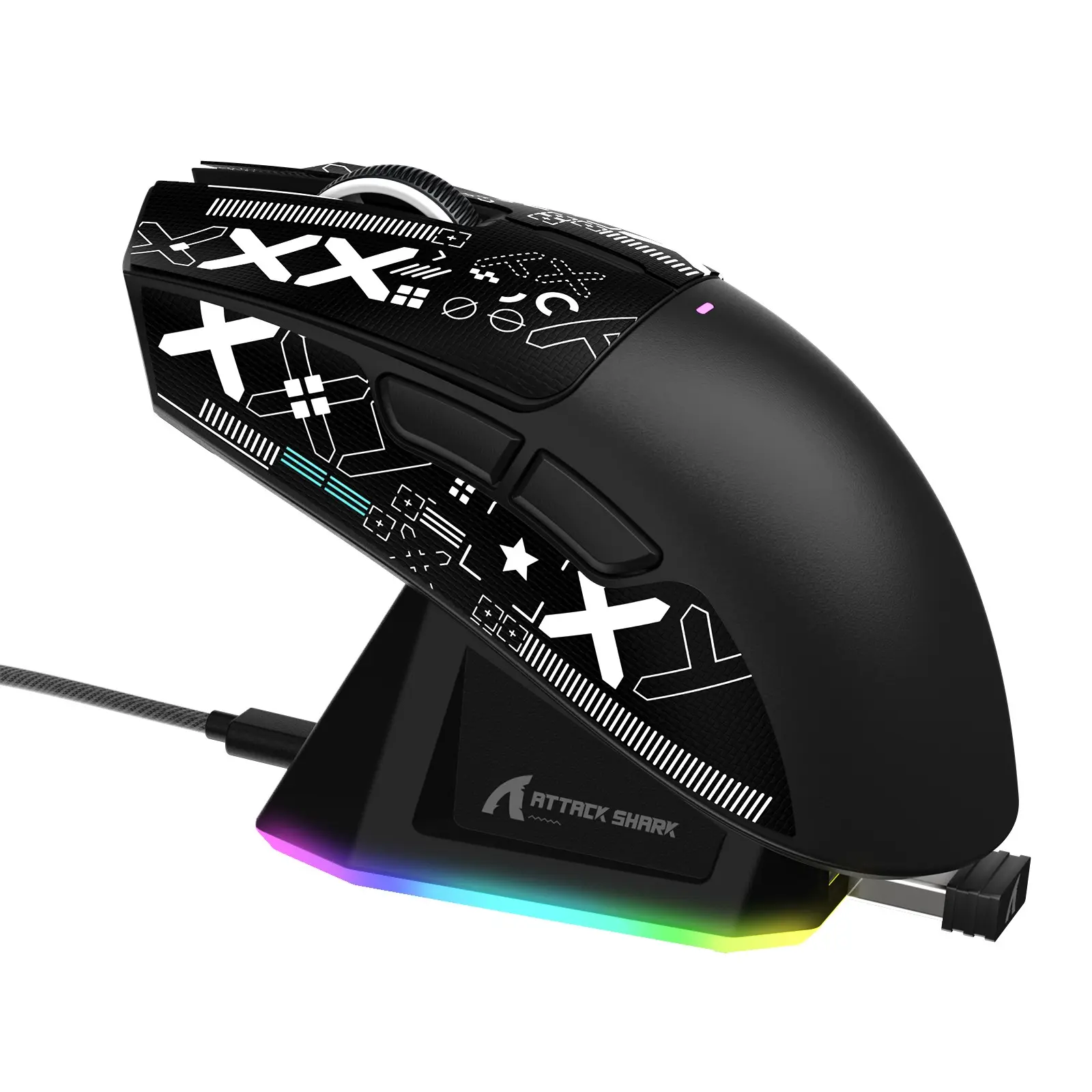 Attack Shark X11 59g Superlight Ergonomic Design Wireless Gaming Mouse, Pc gaming mice, with Magnetic RGB USB Charging Dock, BT/2.4G Wireless/Wired, 22000 DPI, 5 Programmable Buttons for PC/Laptop/Mac, Gaming PC Accessories