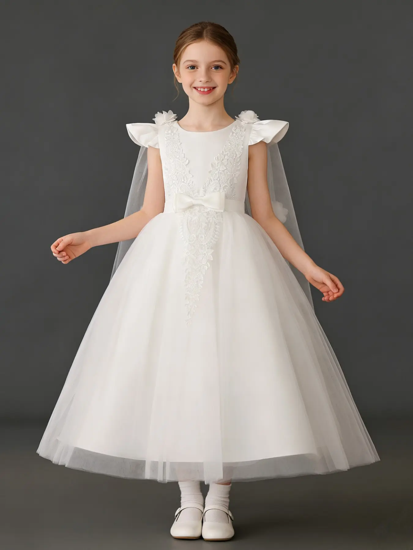 Girls Long Dress, Princess Style Birthday Party Gown, Special Occasion Dress for Girls, Elegant Child Costume for Celebrations
