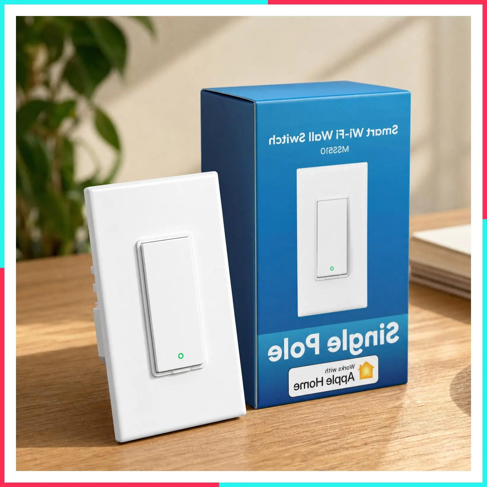 Smart Single Pole Light Switch, Wi-Fi Enabled, Works with Apple HomeKit