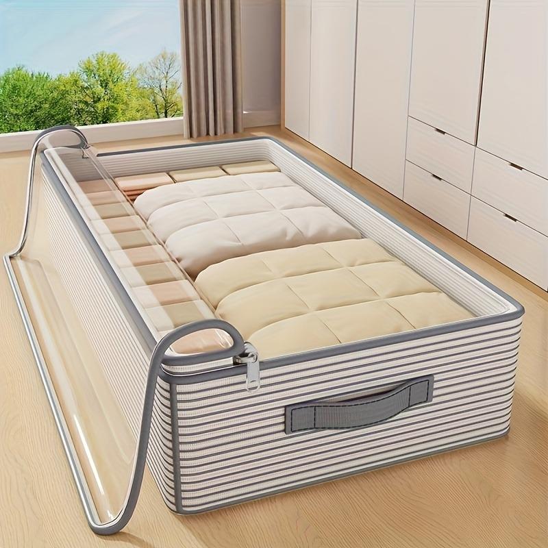 1 large storage and organization bag - Multi compartment, multi-layer striped design, durable polyester material, portable clothing organization bag, suitable for women's fashion matching, mixed color design, bedroom storage, Folding Storage Bin