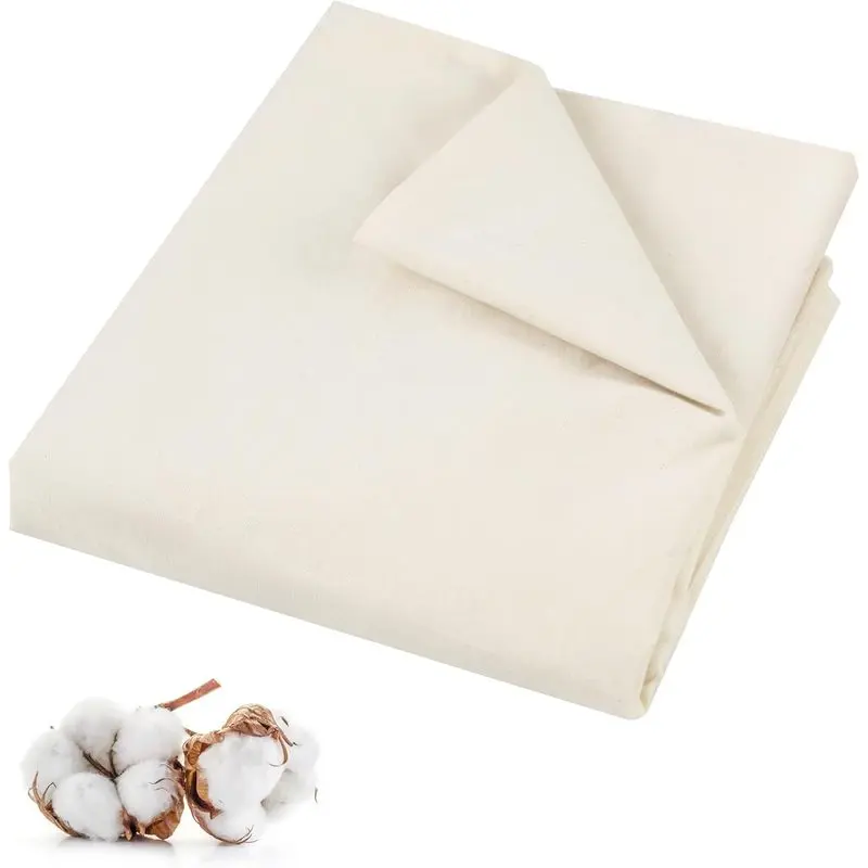 100% Cotton Muslin Fabric 63 Inch x 2 Yards Unbleached Medium Weight Sewing Cloth for Embroidery Garments Apparel DIY Crafts and Home Decor