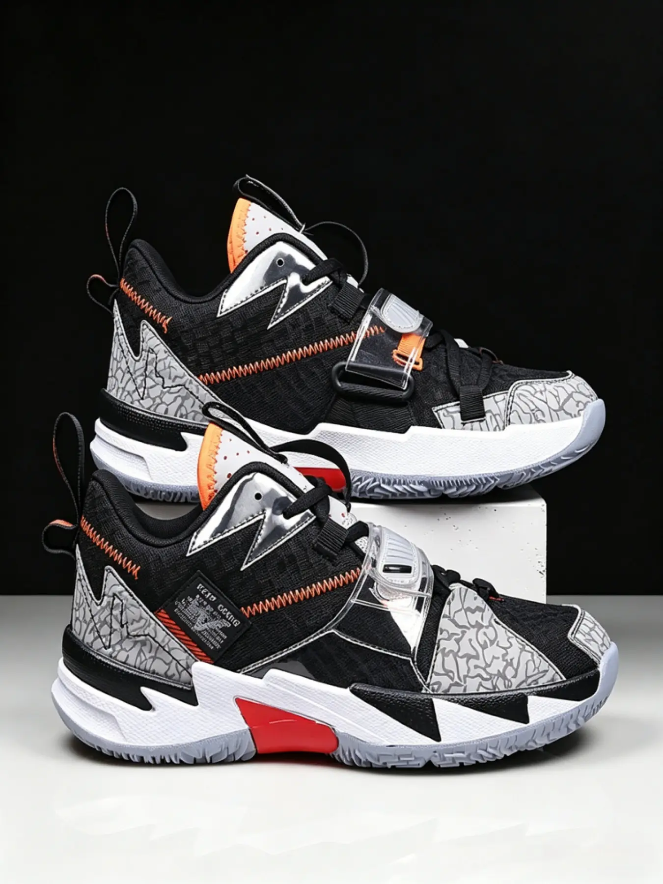1 Pair Unisex Multi-color High-top Practical Basketball Shoes, Stylish Basketball Shoes Urban Street Trend Wear-resistant Breathable Upper, Tough Anti-slip Rubber Outsole All-round Sports Performance For Basketball Training Matches Daily Casual Outfits