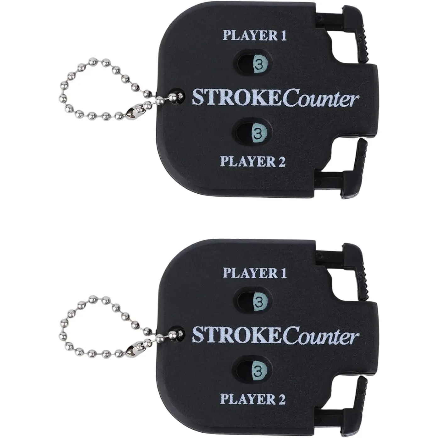 2pcs Portable Golf Stroke Counter Clicker Mini Square Design Score Keeper with Hanging Rope for 2 Player Golf Training Competitions & Games