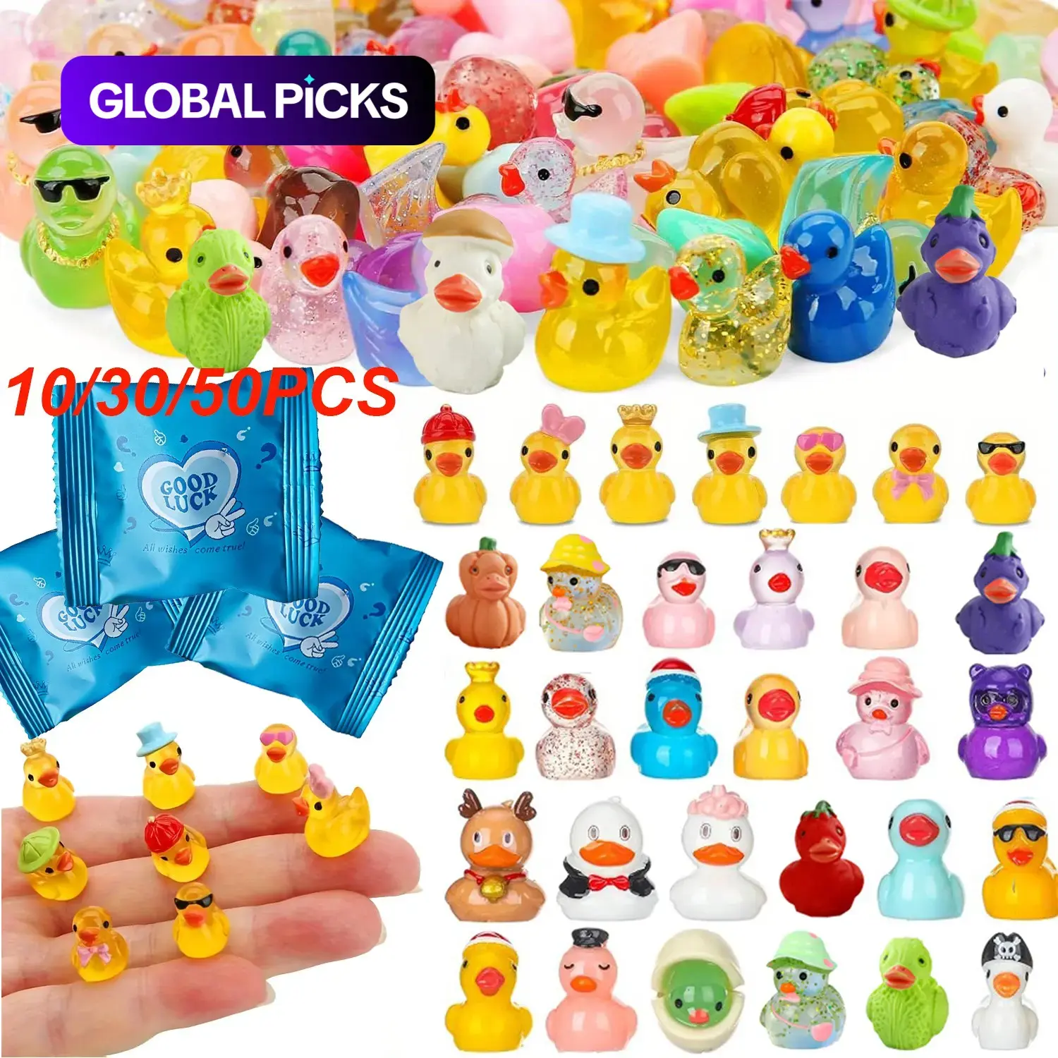 Mini Resin Duck Figurines, Cute Duck Design, Ornaments, Animal Decorations, Decorative Home Ornament, Surprise Gift Bags, Perfect for Parties, Home Decor, Birthday Gifts, Fairy Garden Decoration, Decorative Piece