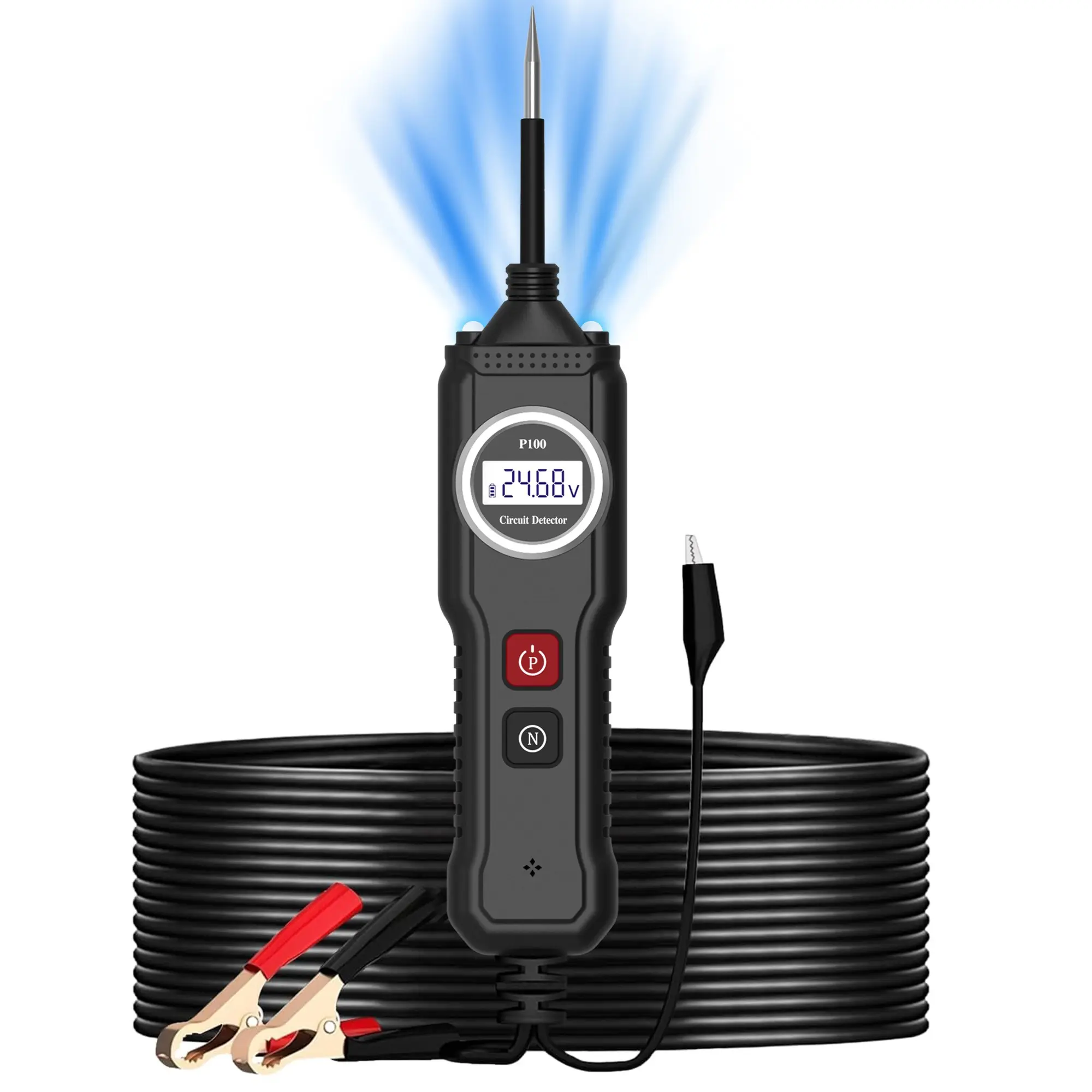Power Circuit Probe Tester, 6V-24V DC Automotive Car Electric Fuse & Voltage Tester, Voltage Meter with LED Test Light, HD LCD Readout, Overload Protection, Short Circuit Finder for Cars, Trucks, Motorcycles, Voltage Check Tool, Voltage Monitor