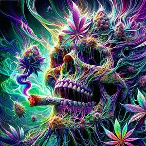 Skull & Marijuana Pattern DIY Diamond Arts Colorful Painting Kit without Frame, DIY 5D Diamond Arts Colorful Painting for Bedroom Home Wall Decor, Diamond Painting Kits, Diy Craft Supplies