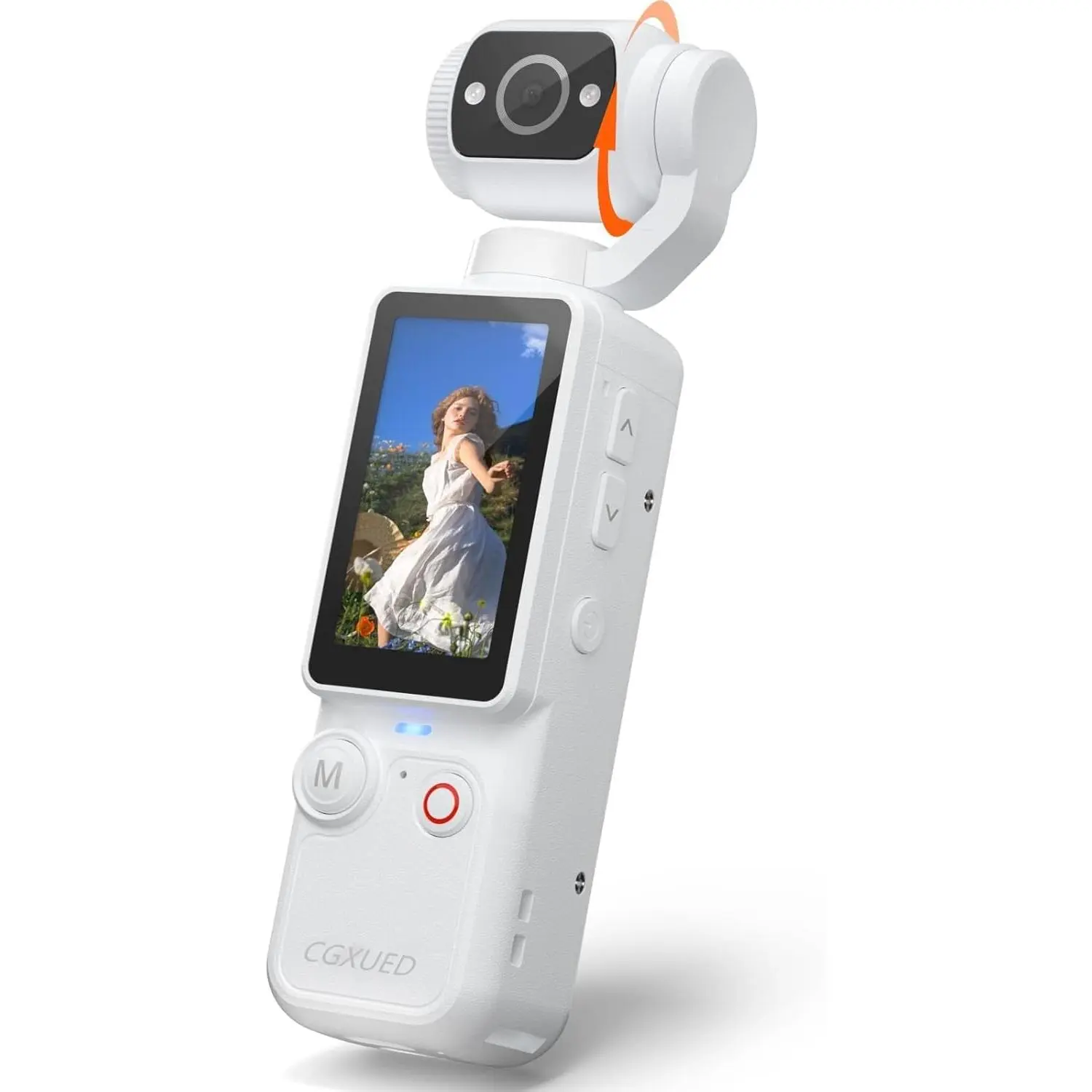 Portable Handheld Vlogging Mini Camcorder with 180° Rotating Lens, 7-Hour Battery, 32GB Memory Card, 1-Button Recording for Travel & Daily Outdoor Hunting Moments