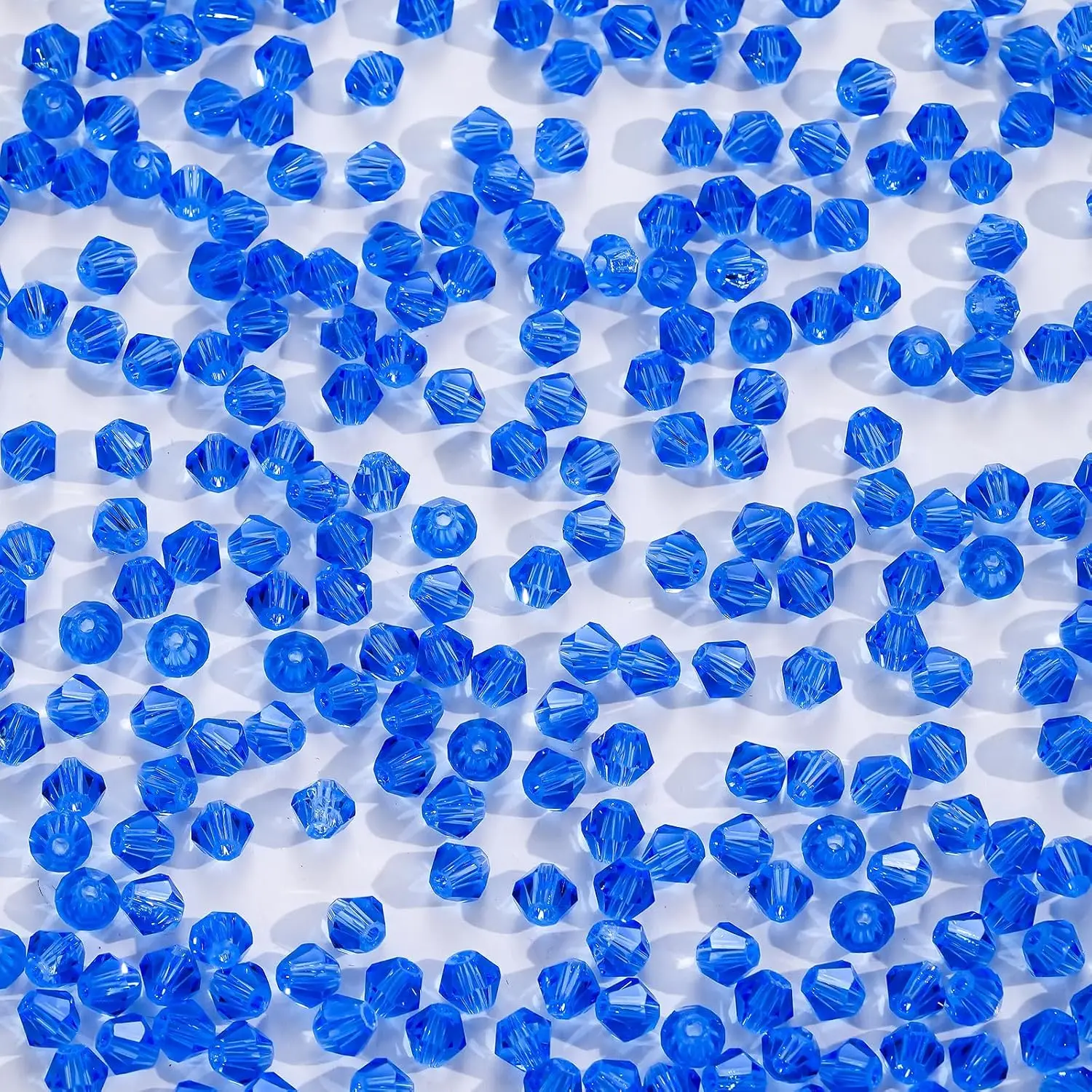1000 count 4mm Bicone  Beads Faceted Spacer Loose Craft Beads Bulk for  Making Bracelets Necklace Earring Crafts (Light )