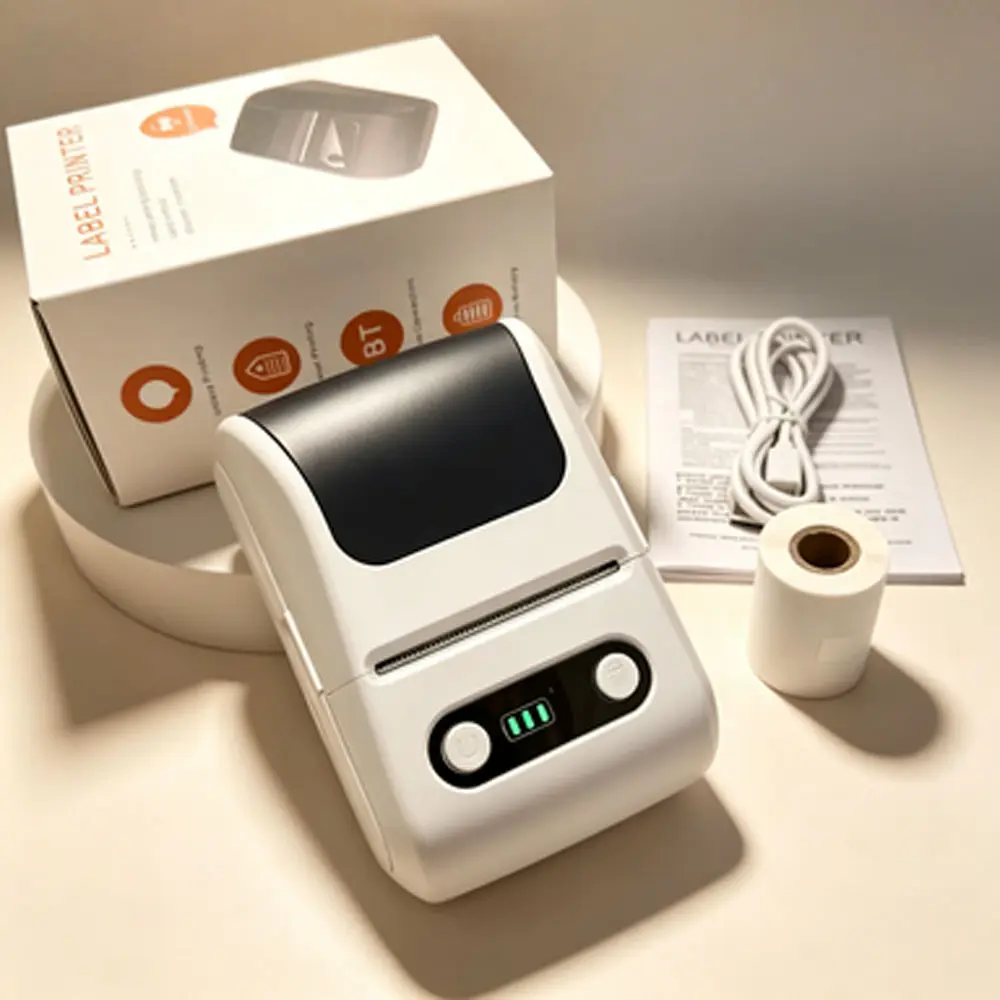 Portable wireless thermal label printer - Wireless mobile printer, suitable for iOS/Android, receipts, inventory, shipping, QR/ barcode/barcode free printing, compatible with smartphones and tablets