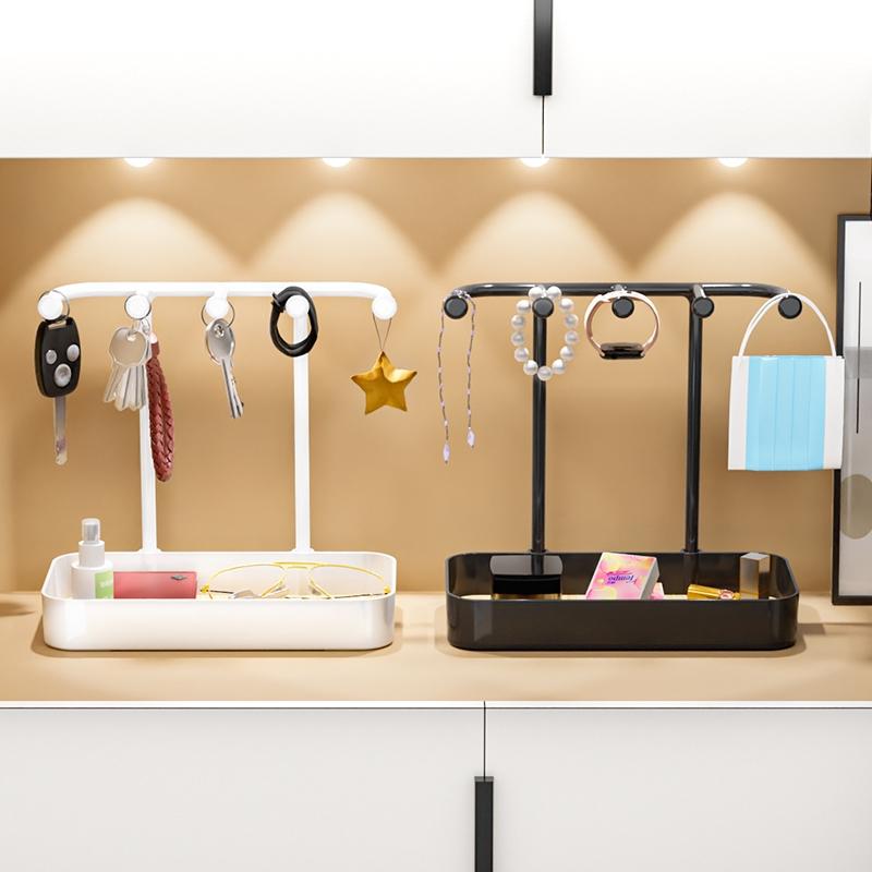 1/2pcs Jewelry Display Rack Organizer for Home, Wooden Necklace Ring Earring Holder, Chic Accessory Storage Stand