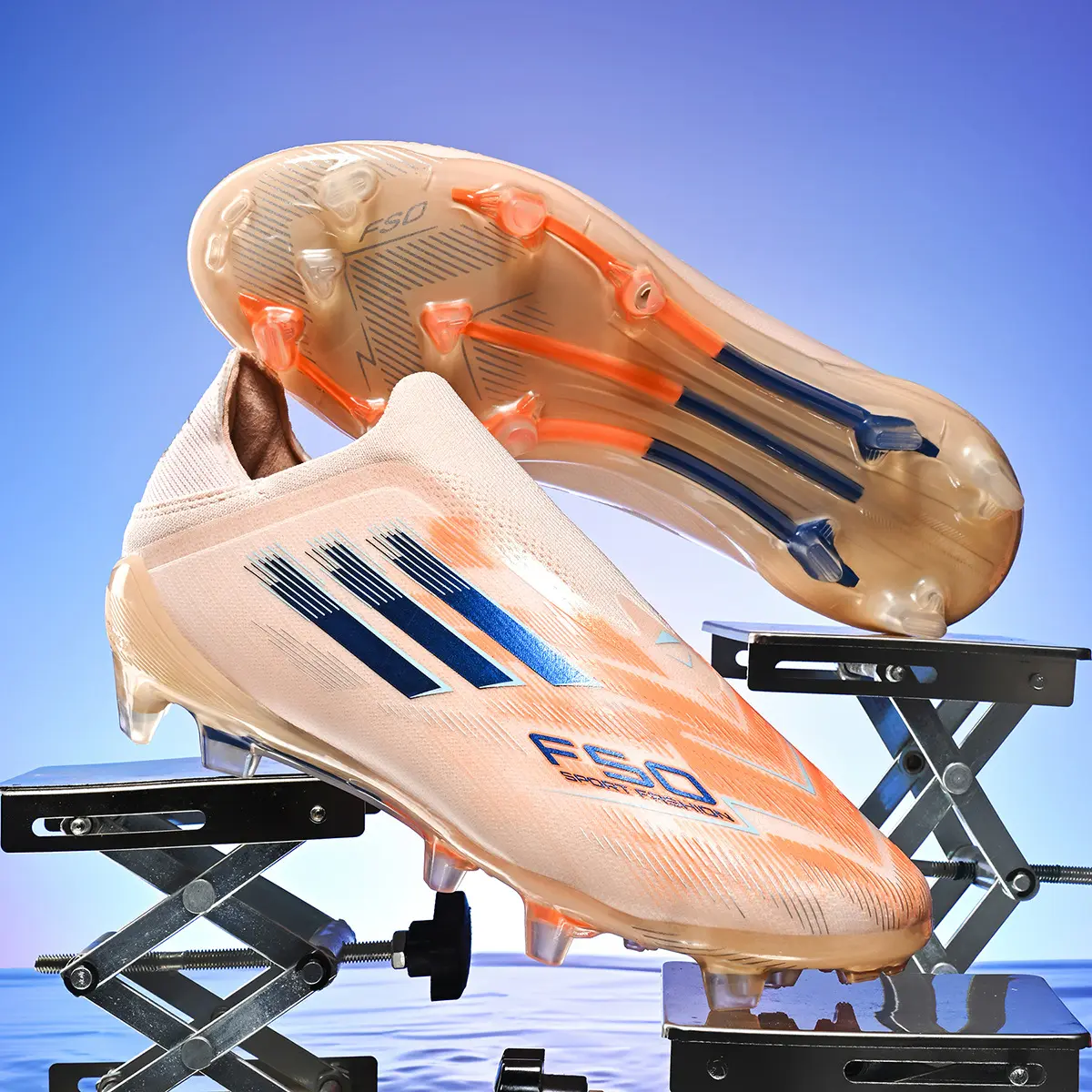 Teenage Football Boots Low Cut No Laces Anti Slip Wearproof Outdoor Grass Training Professional Soccer Shoes