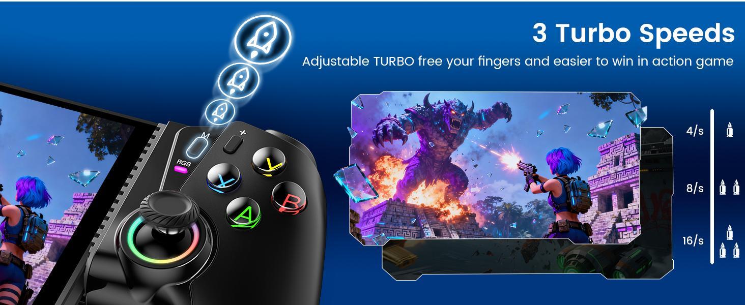 BEBONCOOL Switch/Switch2 Controller Compatible With Nintendo Switch 2/1/OLED With Hall Joystick LED, Wireless One-Piece Handheld Mobile Phone Controller for iPhone Android Support Xbox Cloud, Steam Link, GeForce Now