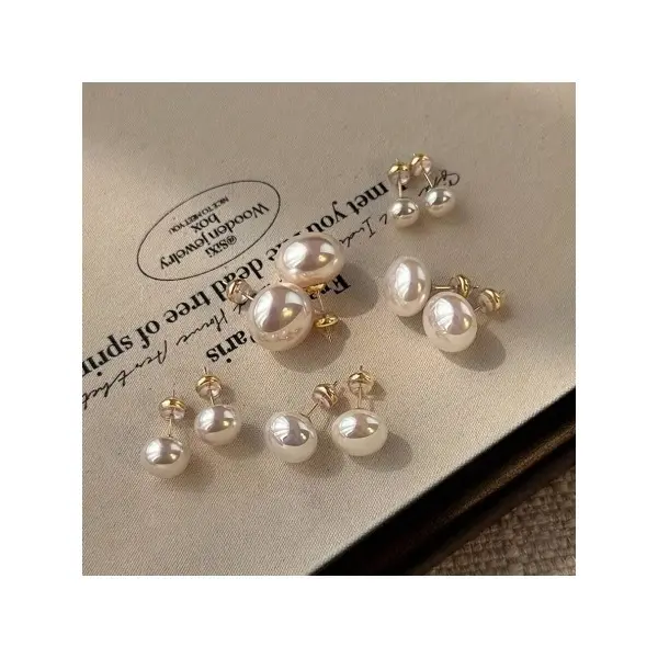 Five pairs of bread imitation pearl earrings, girls' jewelry, female gifts, suitable for students to wear, suitable for sisters' family friends, daily wear men's earrings