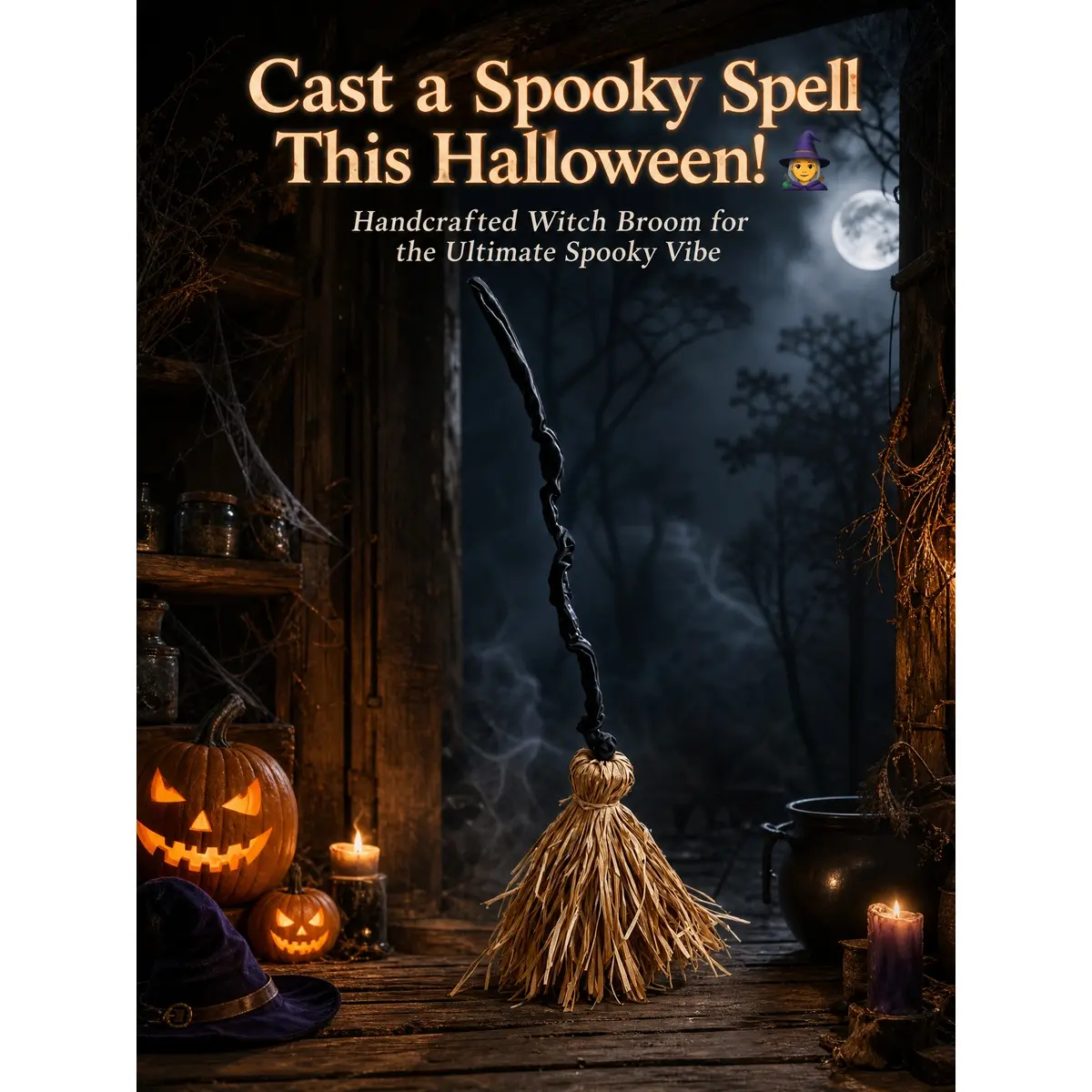 Halloween Witch Broom Light, Sound-Activated LED Broom, 35-Inch Dynamic Broom with Leds, Spooky Sounds, Indoor/outdoor Decor, Glow Party Accessories