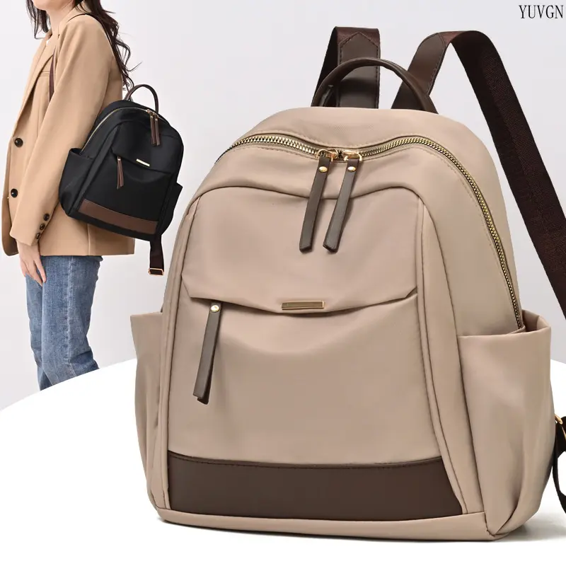 Women's 2026 Fashion Nylon Backpack Purse - Metal Hardware, Zip Closure, Adjustable Shoulder Strap, High-Capacity Lightweight Black Multi-Function Work Bag for Adults (Sports & Outdoor Gym Accessory), Female