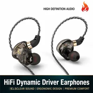 Wired Dynamic Driver Earbuds, Noise Reduction Earbuds, In Ear Earphones, High-Fidelity Deep Bass In-Ear Monitors, Noise-Isolating Comfortable Iems, Ideal for Music, Gaming, Live Audio