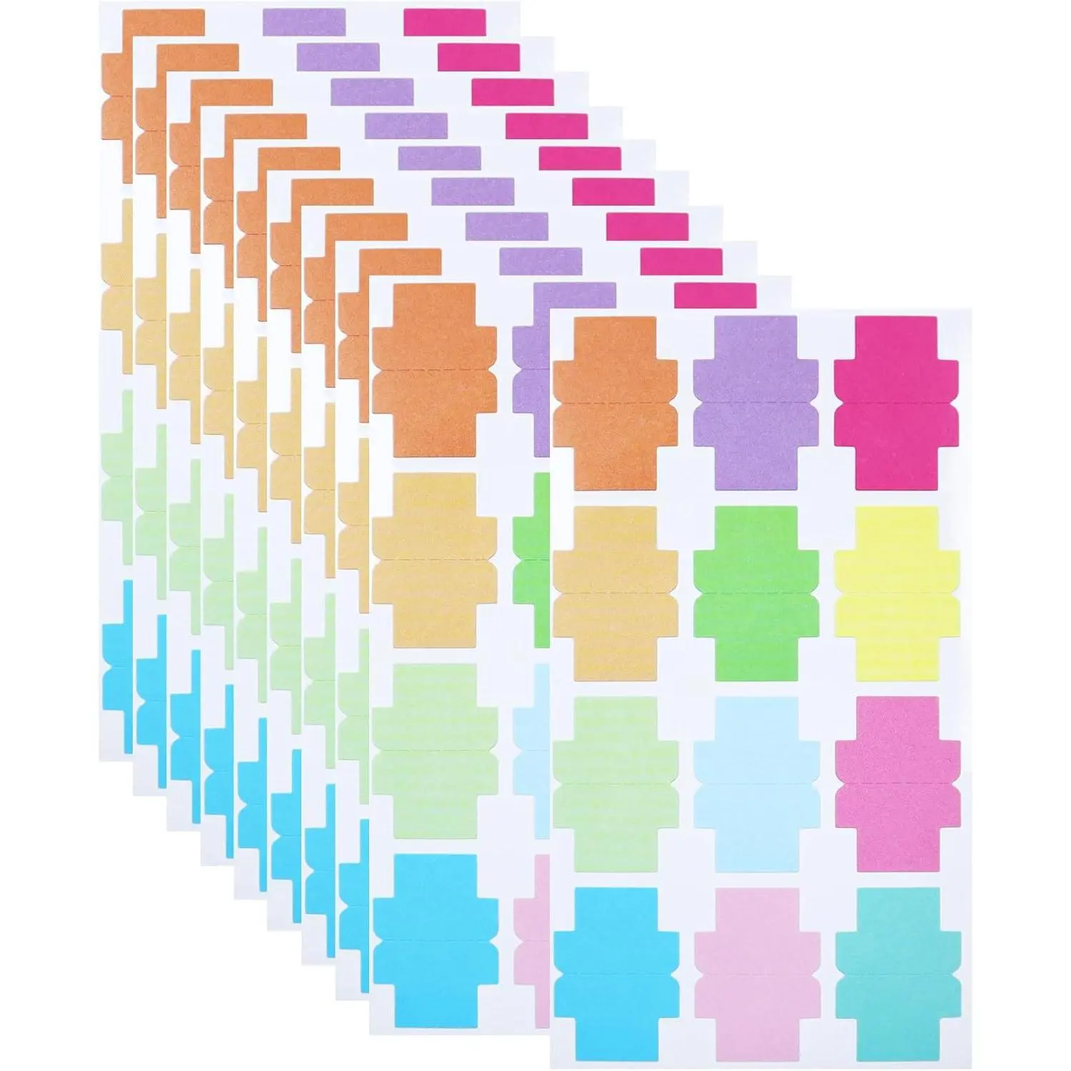 120 count Sticky Blank Monthly Index Tabs Double-Sided Page Marker | Self-Adhesive & Writable Notes Flags for Labeling/Marking/Planing - Multi