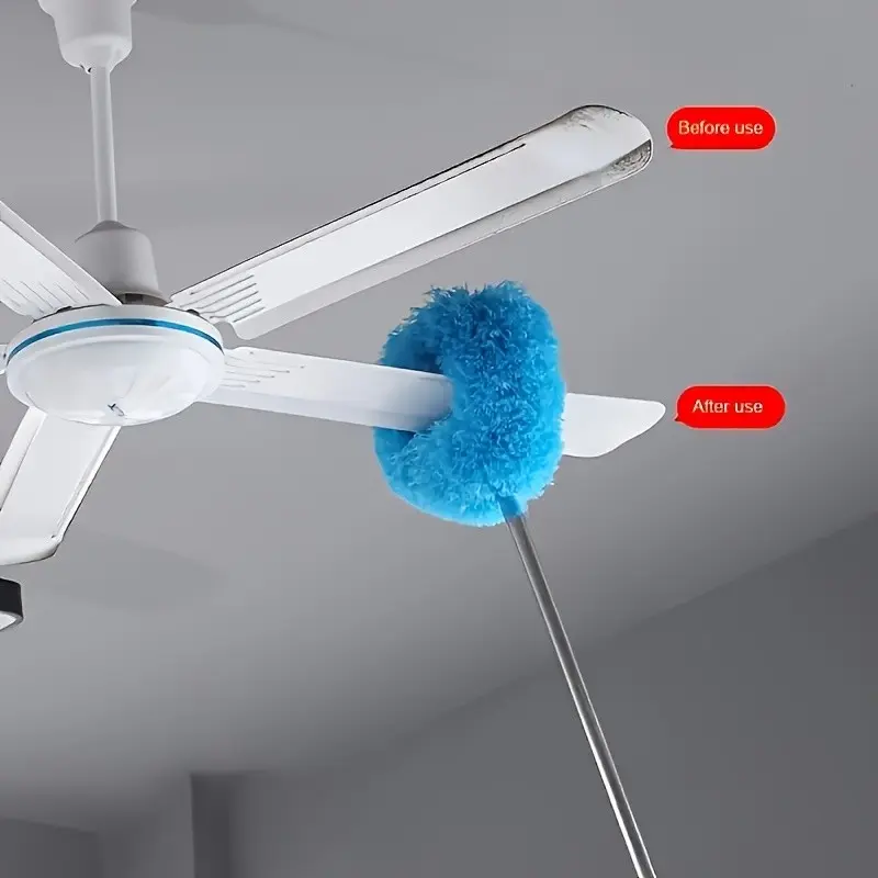 Home Dusting Mop with Extendable Handle, Ceiling Fan Dust Remover, Detachable Brush Head, Easy Cleaning, Suitable for Home and RV Use, Fan Cleaner Duster High Ceiling