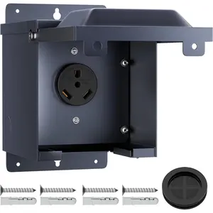 30 Amp RV Power Outlet Box, Weatherproof 125V UL Listed Nema TT-30R RV Receptacle, Lockable Electrical Breaker Box for RV Camper  Motorhome