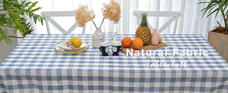 Checkered Rectangle Tablecloth, Cotton Gingham Table Cloth Plaid Table Cover for Spring Summer Picnic Kitchen Dinner Restaurant Easter Party(55x70,Blue