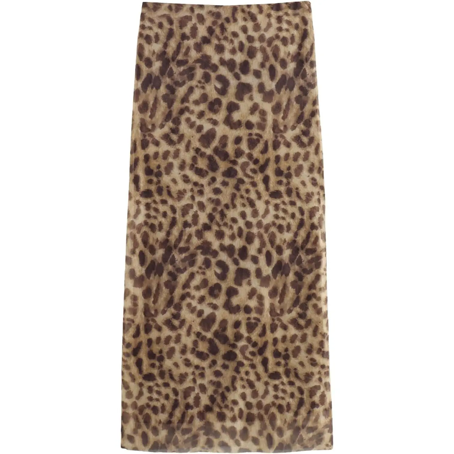 2026 New Arrival GORGLITTER Women's Leopard Cheetah Print Midi Skirts Y2k Mesh Animal Printed High Waisted Bodycon Long Skirts Trendy