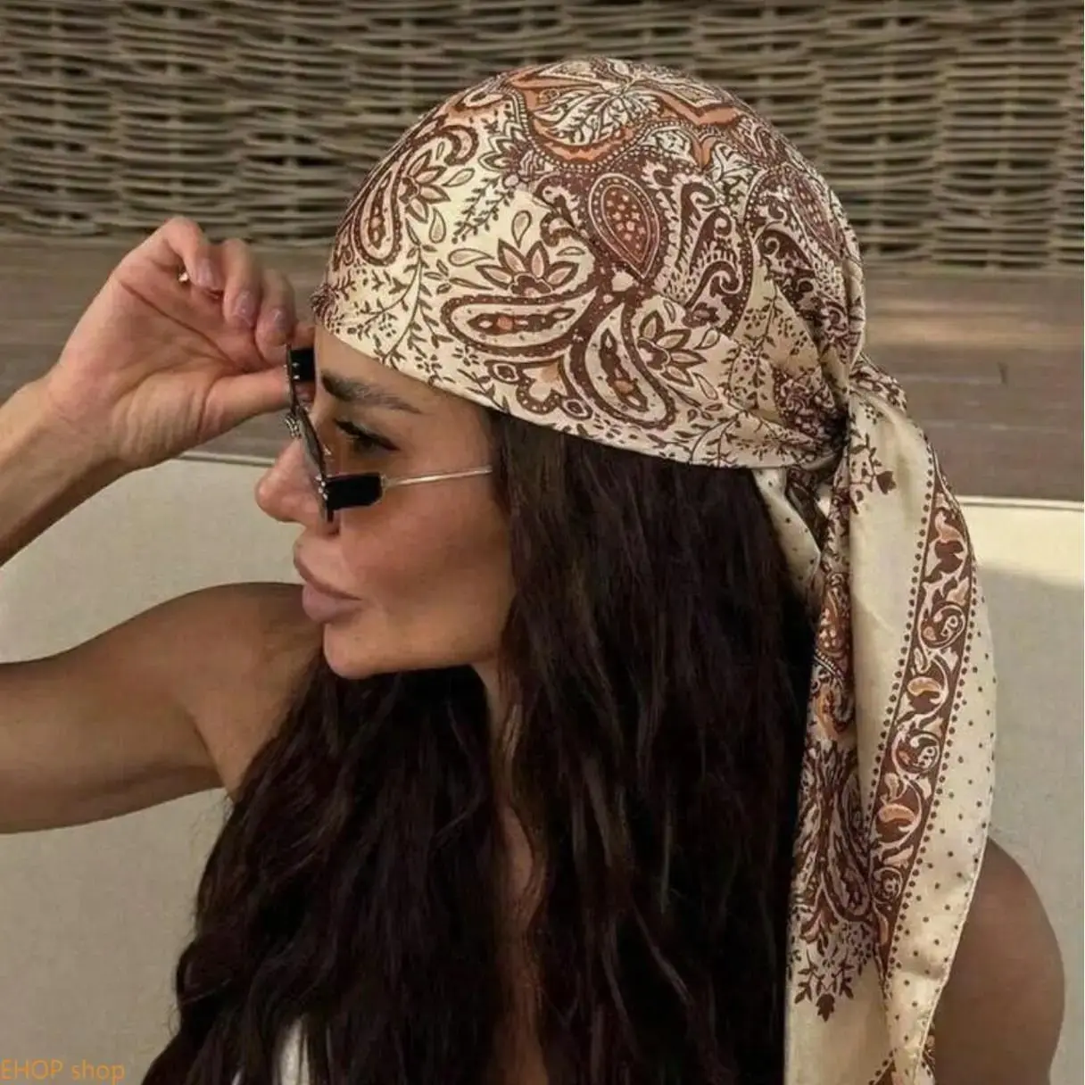 Women’s Large Square Satin Silk Scarf, 35 Inch Soft Silky Head Wrap, Coquette French Girl Style Bandana, Lightweight Neck Scarf, Sun Protection Shawl for Travel, Beach and Daily Wear