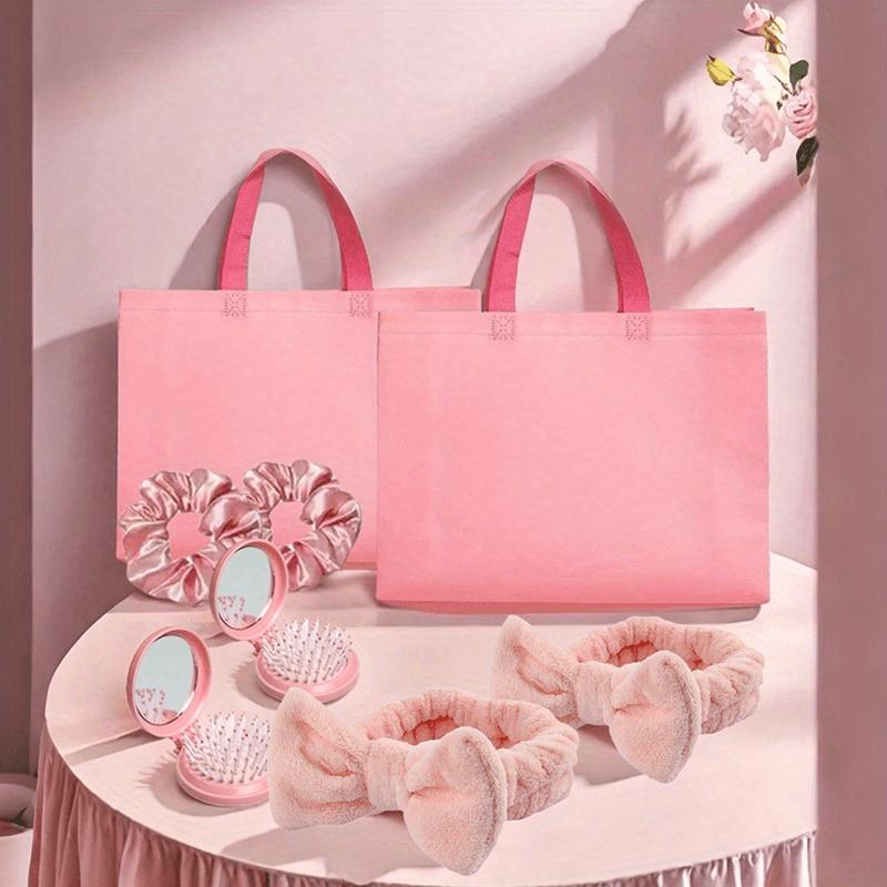 40pcs Sleepover Party Essentials Kit Includes Pink Comb Headband Satin Headband And Gift Bag Perfect For Spa Birthday Parties teen girls push gifts care package  for Wedding Valentine Party Gift mothersdaygift