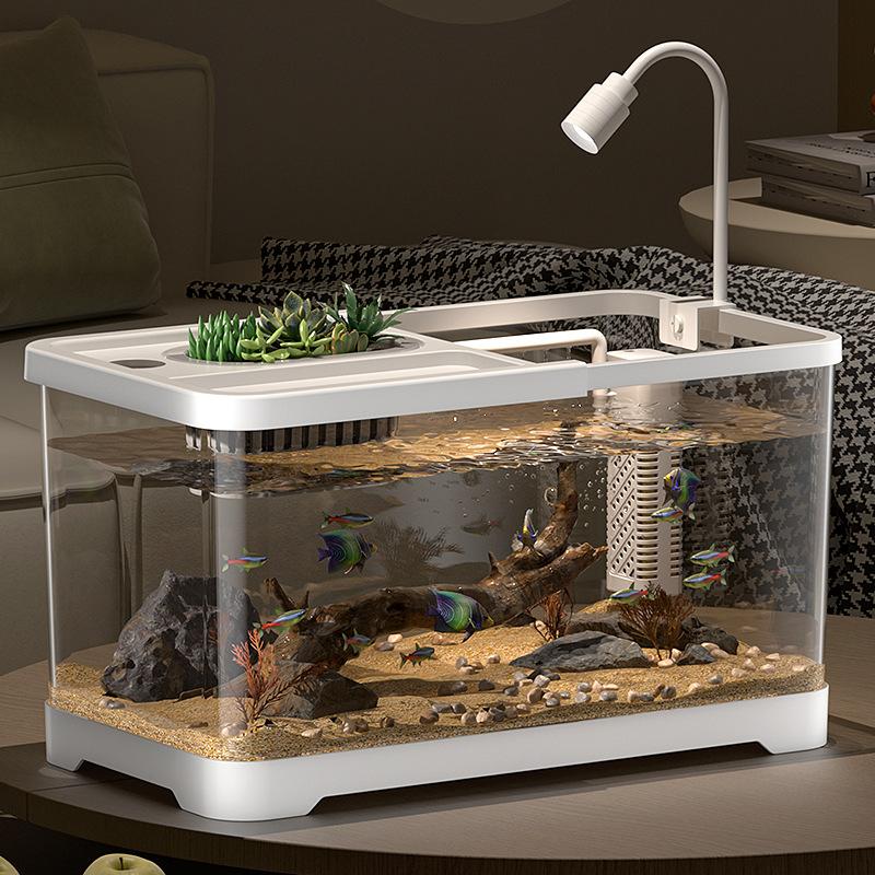 Premium Small Fish Tank Living Room High Definition Transparent Ecological Tank Integrated Filtration Oxygenation Goldfish Tank