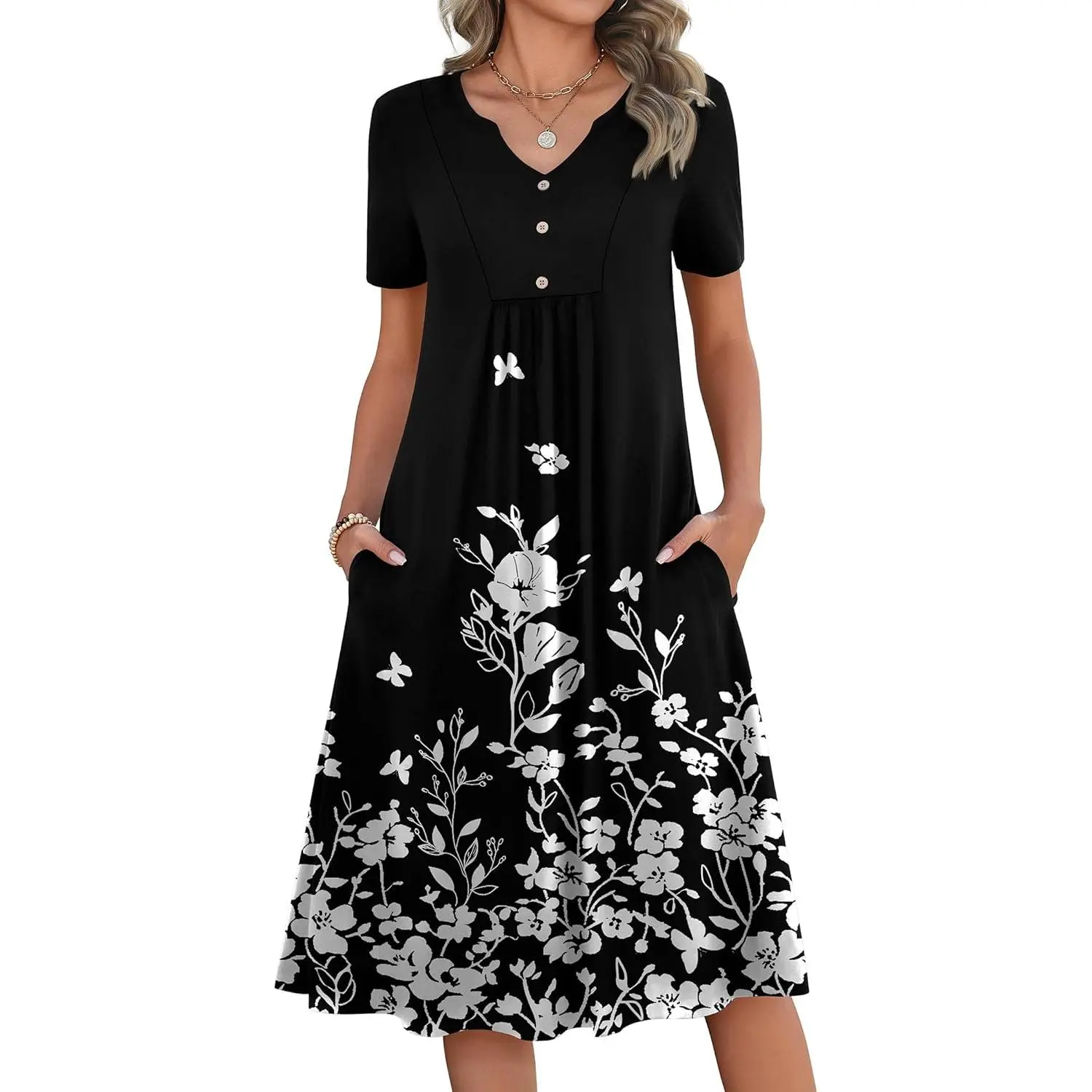 Black White Floral