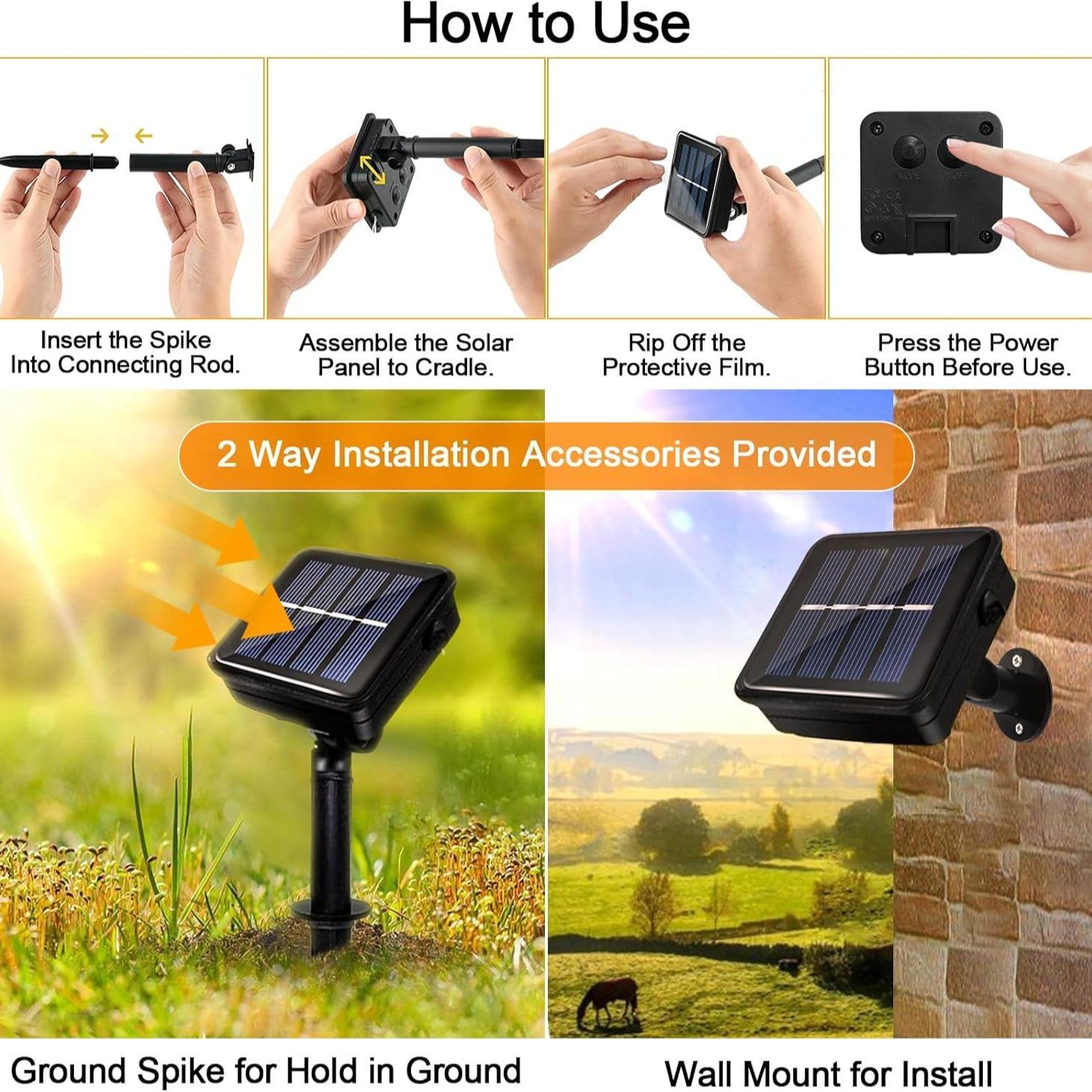 Solar LED Bubble Light String, Solar Crystal Ball, Outdoor Solar Lamp, 8 Lighting Modes, Garden Lantern, Party Decor