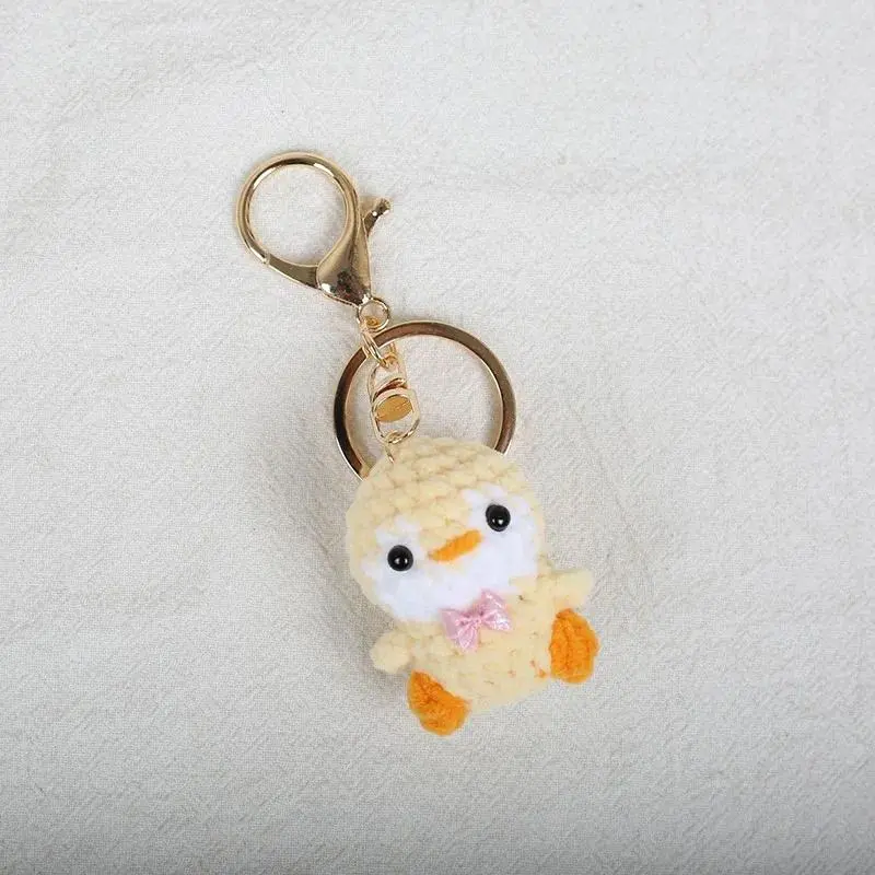 Mini Penguin Series Crochet Keychain For Car Keys Pendant Cartoon Animal Doll Keyrings Knitted Penguin Keychain Custom Accessory