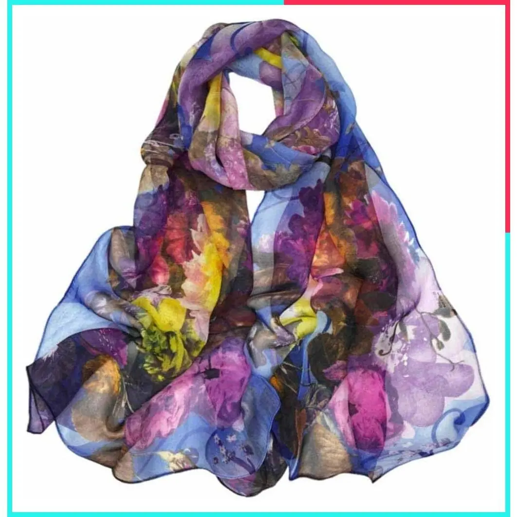 Women's Lightweight Printed Sun Protection Scarf Fashion Wraps Shawls