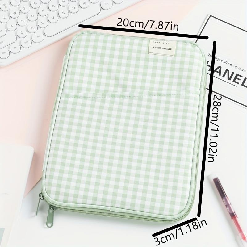 Checkered Tablet & Laptop Sleeve - Foldable Soft Polyester Case with Multiple Compartments, Durable Protective Cover for iPad, MacBook 13-Inch, Laptop Bag, Tablet Protection, Stylish Accessory, Sturdy Construction, Tech Enthusiasts Computer