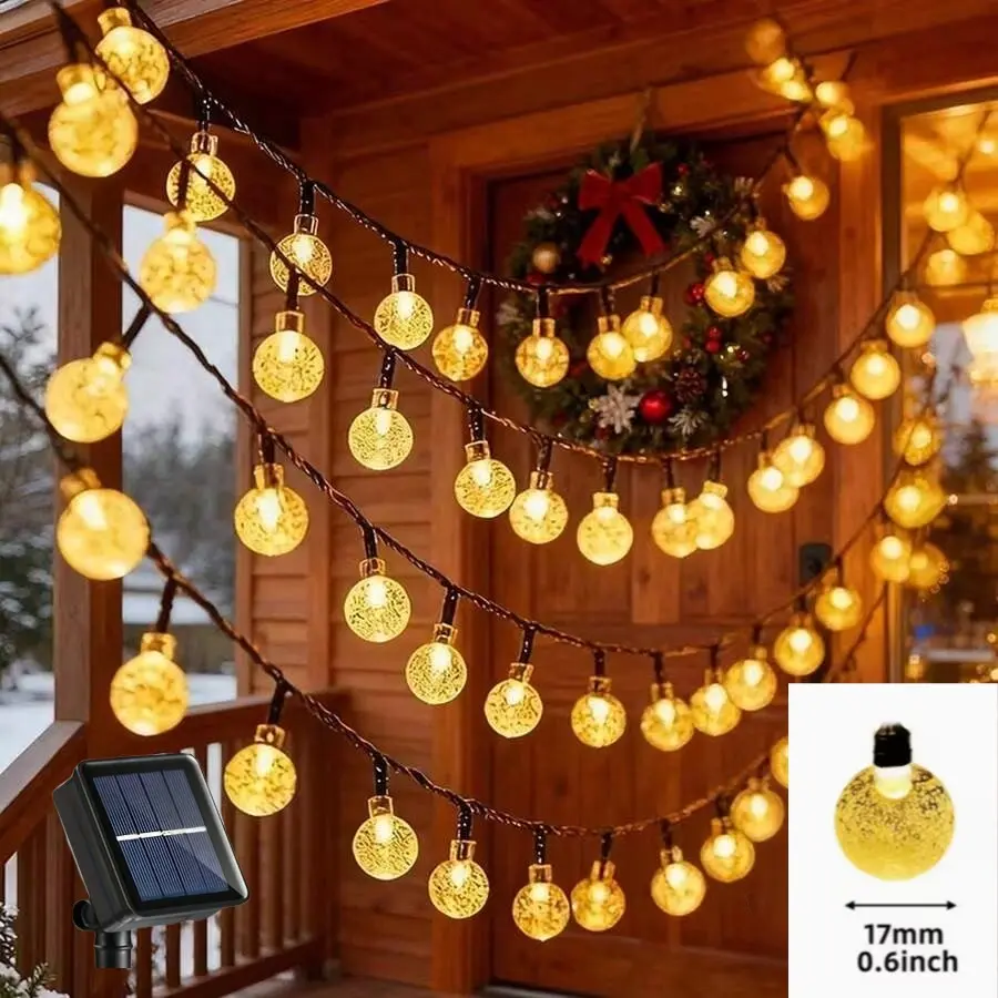 100/20 LED Solar Outdoor String Lights, Led Lighted, Waterproof, Eco-Friendly, Long-Lasting, Ideal for Camping, Garden, Patio, Wedding Decorations