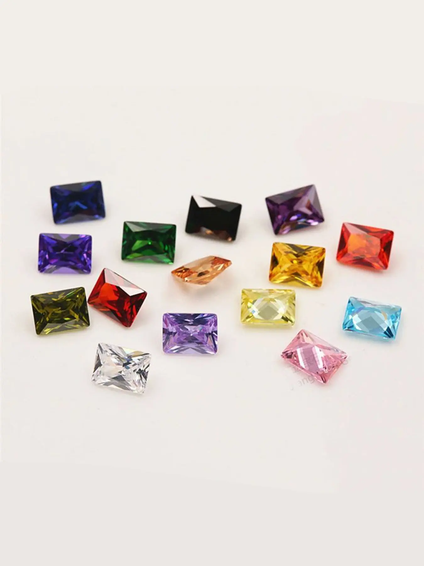 High-Flash Rectangular Zircon Raw Stone, 15 Color Series, High Transparency Fire Facet, Multi-Color Options, DIY Jewelry Making Material