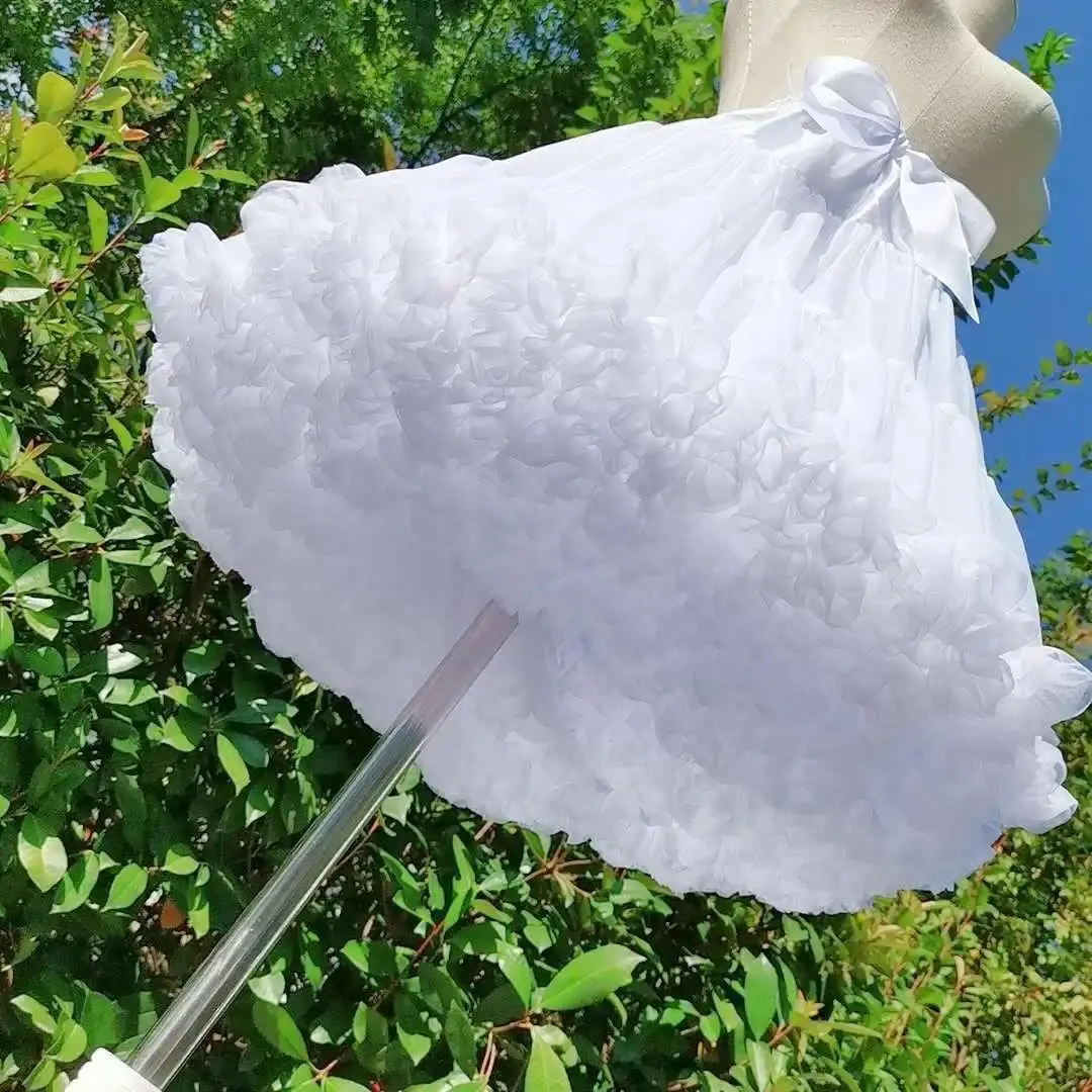 45cm White Petticoats Wedding Bridal Crinoline Lady Underskirt for Party Lolita Girl Crinoline Fluffy Petticoat Underskirt