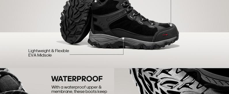 NORTIV 8 Men's Waterproof Hiking Boots Outdoor Mid Trekking Backpacking Mountaineering Shoes Adventure Camping Footwear