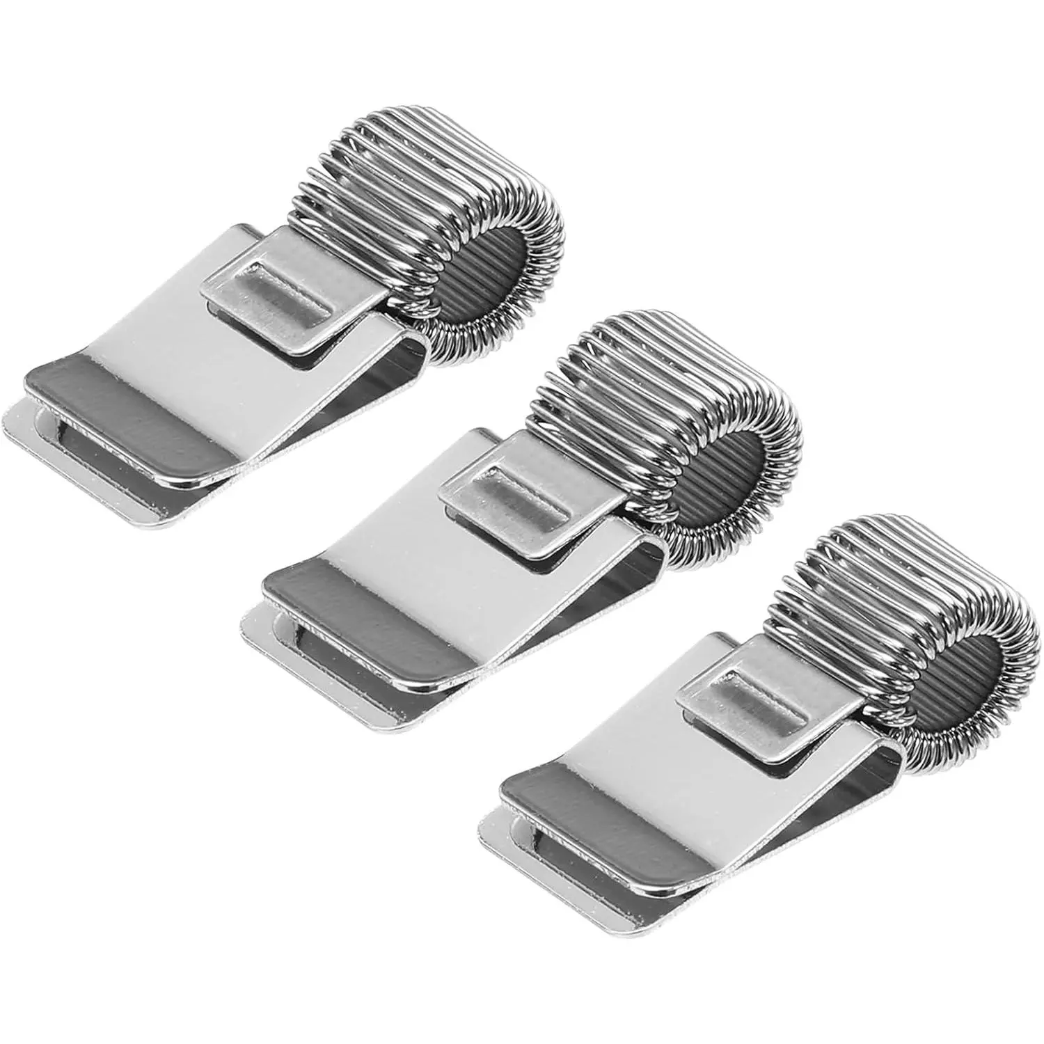 3 count Pen Holder Clips, Metal Pen Clip Holder Adjustable Loop Pen Pencil Organizer with Single Spring Loop for Notebook, Clipboard,  Tone