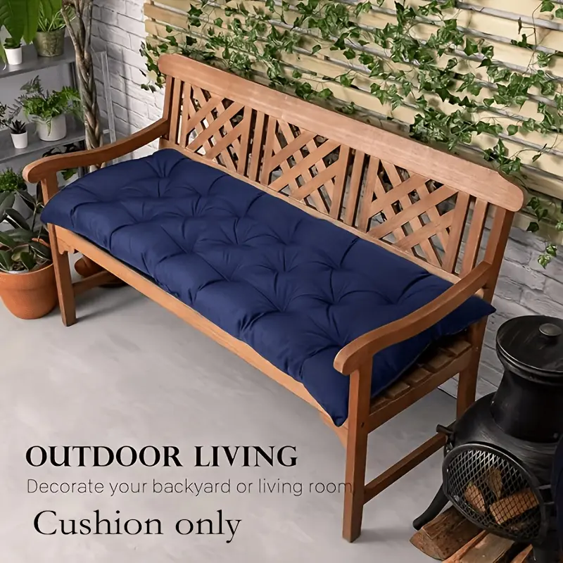 1pc Outdoor Bench Cushion, Thick Padded Durable Polyester Hand-Washable Cushion for Garden Furniture, Patios, Loungers - 39.37/47.24in, Outdoor-Exclusive (Fits Swings, Chairs)