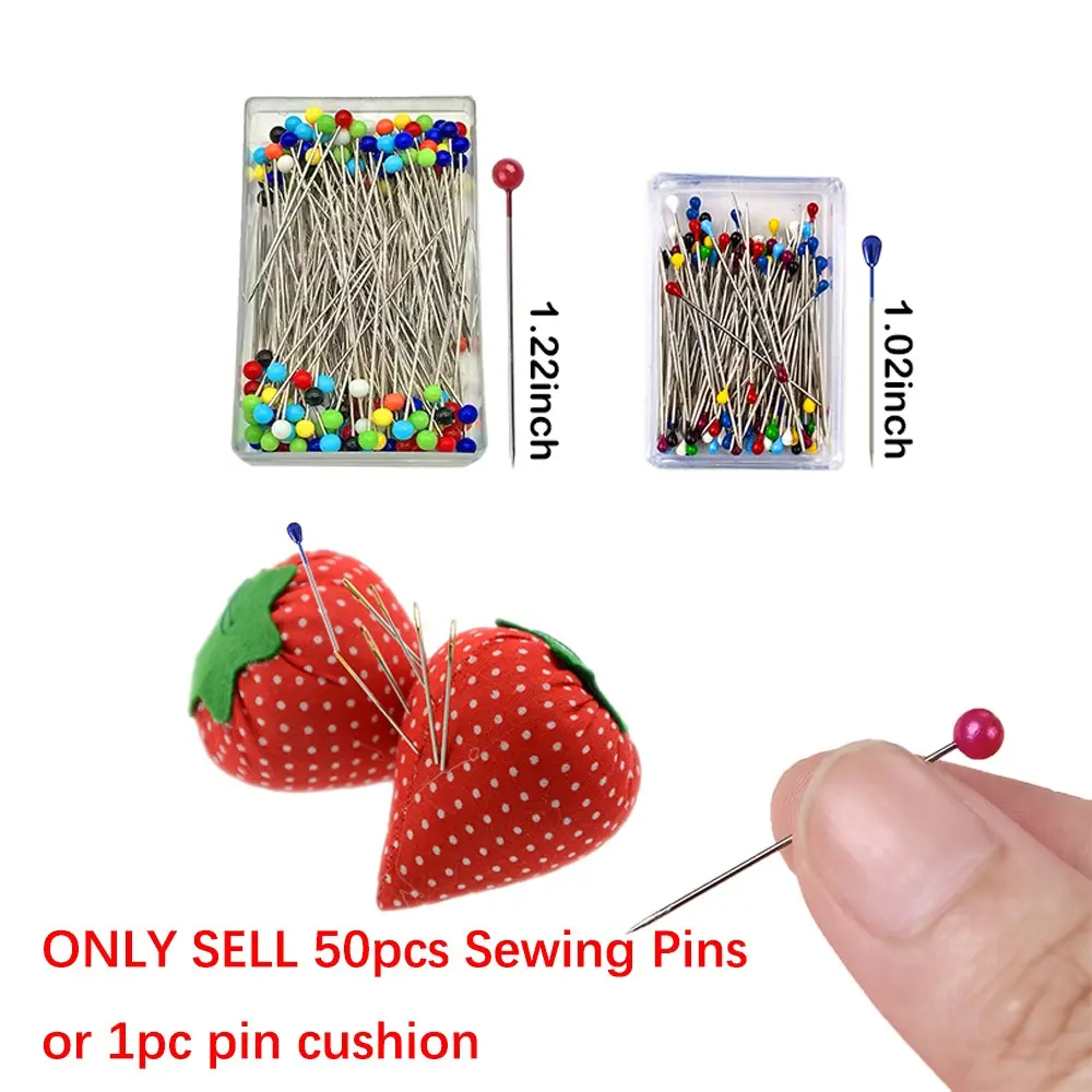 1/50pcs Sewing Pins/pin cushion For Fabric, Straight Pins With Ball Heads, Quilting Pins For Dressmaker, Jewelry DIY Decoration, Craft And Sewing Tools, Sewing Supplies