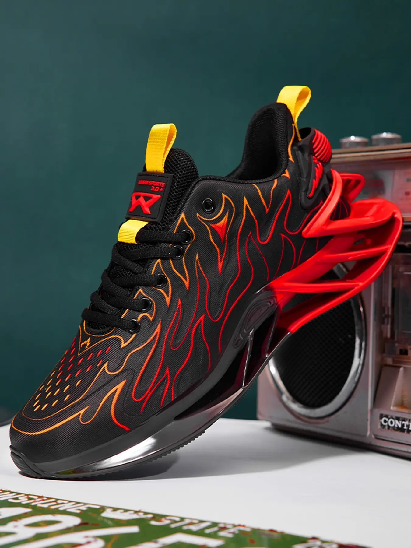 Men's Fashionable Patchwork Design Lace Up Sneakers, Casual Comfortable Breathable Sports Running Shoes, Male All-match Round Toe Shoes for Daily Wear
