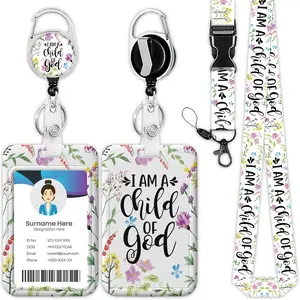 I Am a  of God  Verse Lanyard for ID Badge Holder, Retractable Reel Clip Heavy Duty ID Card Holder with Lanyard for Nurse Teacher Office Women Men