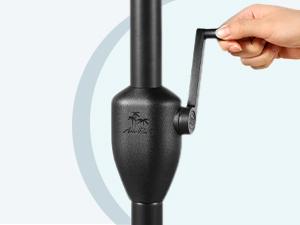 7.5FT Lyon Outdoor Patio Umbrella Outdoor Table Umbrella with Push Button Tilt and Crank Market Umbrella 6 Sturdy Ribs UV Protection Waterproof for Garden Deck Backyard Pool Beige